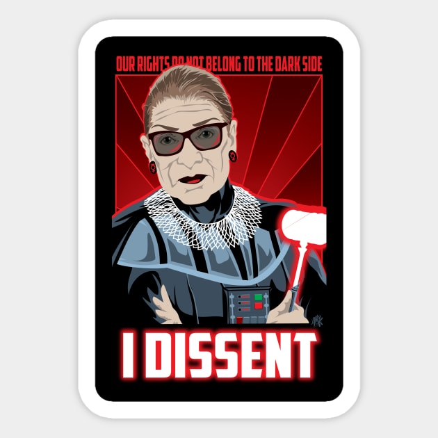 I Dissent Sticker by CuddleswithCatsArt